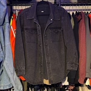 Maurices Dark Gray Denim Shirt Jacket